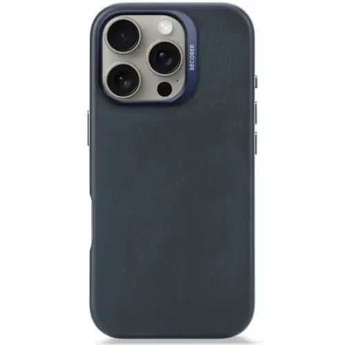 Decoded Leather Backcover MagSafe case for iPhone 16 Pro - navy blue - Cell phone cases and covers<<<HurtelXML