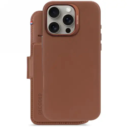 Decoded Leather Detachable Wallet MagSafe Case with Wallet for iPhone 16 Pro Max - Brown - Cell phone cases