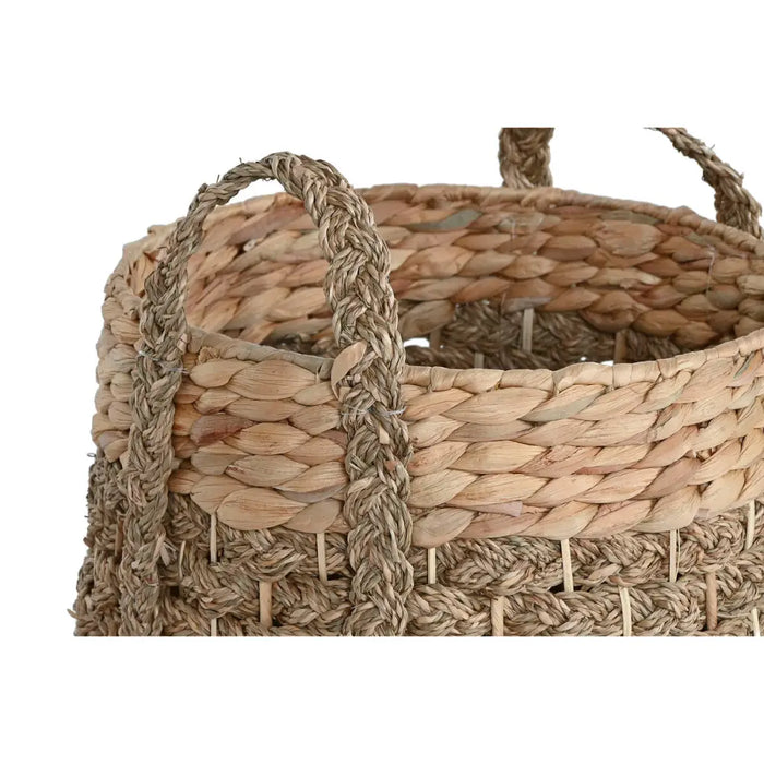 Decorative basket Home ESPRIT Natural Seagrass Natural Fibre Tropical (2 Pieces) - Декорация и Осветление<<<Дом