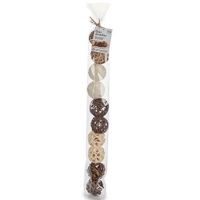 Decorative bauble Gift Decor White Brown Black 6 x 65 x 6 cm Natural (24 Units) - Декорация и Осветление<<<Дом