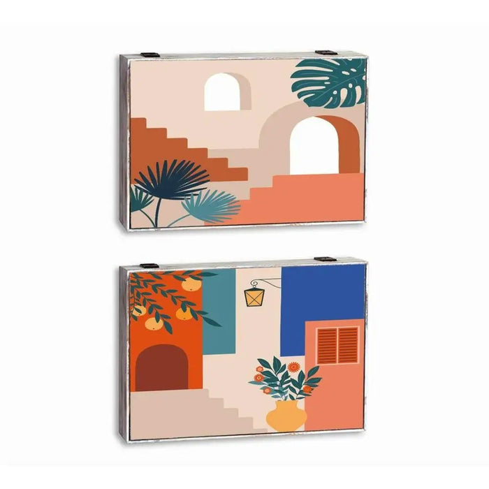 Decorative box DKD Home Decor Multicolour MDF Wood Modern Counter (2 Units) - Декорация и Осветление<<<Дом