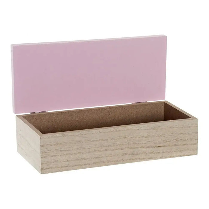 Decorative box DKD Home Decor Natural Aluminium MDF Wood 22 x 6 x 9 cm (2 Units) (1 Unit) - Декорация и