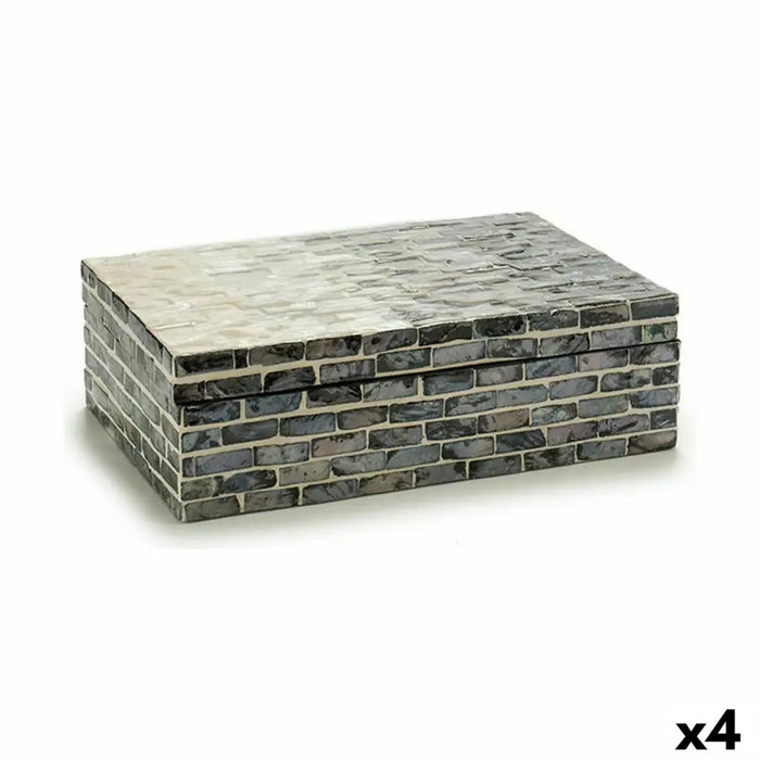 Decorative box Gift Decor Grey Mother of pearl Particleboard (4 Units) - Декорация и Осветление<<<Дом