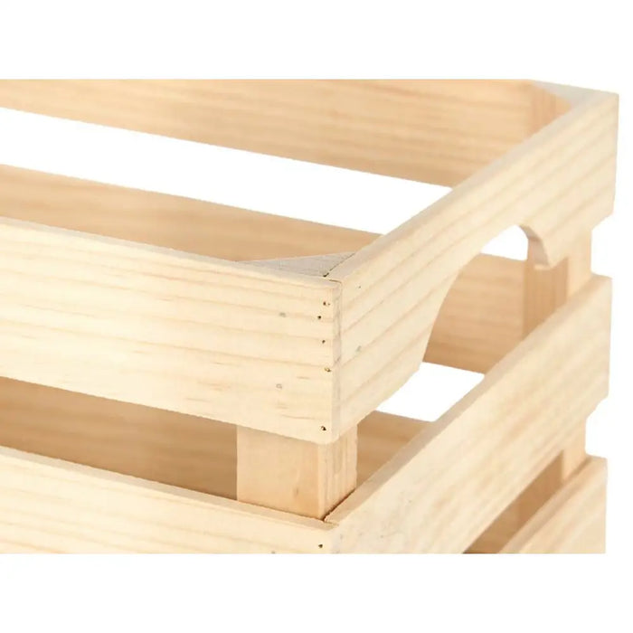 Decorative box Gift Decor Natural Pinewood Pine (3 Units) - Декорация и Осветление<<<Дом Градина<<<BigBuy&&&Други