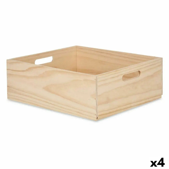 Decorative box Gift Decor Natural Pinewood Pine (4 Units) - Декорация и Осветление<<<Дом Градина<<<BigBuy&&&Други