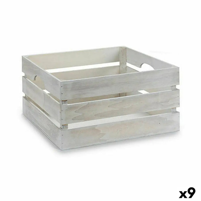 Decorative box Gift Decor White Wood Poplar Aspen wood (9Units) - Декорация и Осветление<<<Дом Градина<<<BigBuy&&&Други