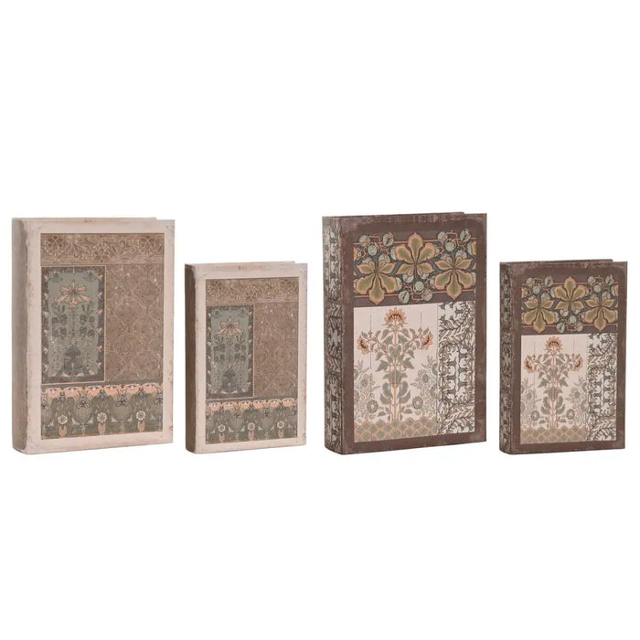Decorative box Home ESPRIT Beige Maroon MDF Wood (2 Units) - Декорация и Осветление<<<Дом Градина<<<BigBuy&&&Други