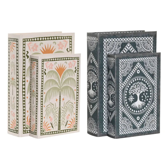Decorative box Home ESPRIT Blue Green MDF Wood (2 Units) - Декорация и Осветление<<<Дом Градина<<<BigBuy&&&Други