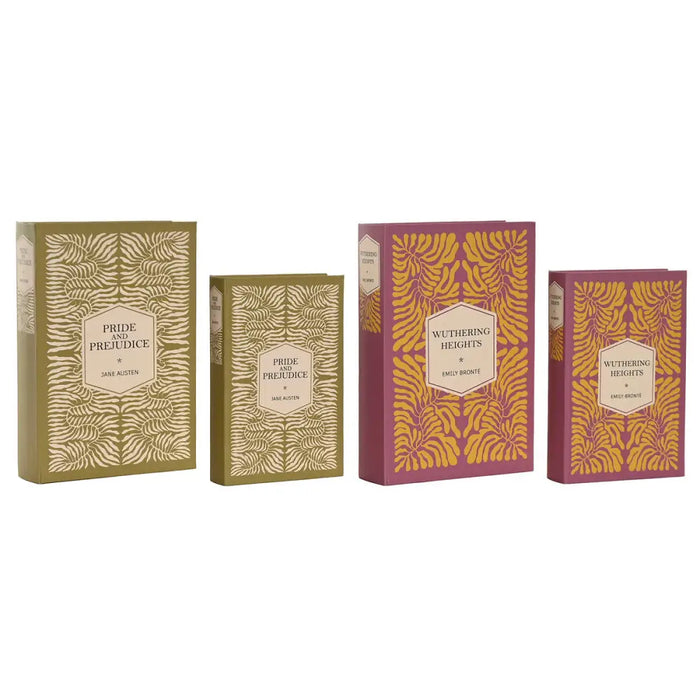 Decorative box Home ESPRIT Green Lilac MDF Wood Floral Tropical (2 Units) - Декорация и Осветление<<<Дом