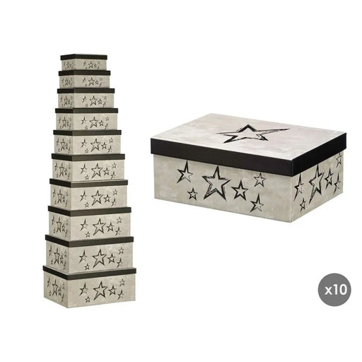 Decorative box Pincello Black Cardboard (2 Units) - Декорация и Осветление<<<Дом Градина<<<BigBuy&&&Други артикули за