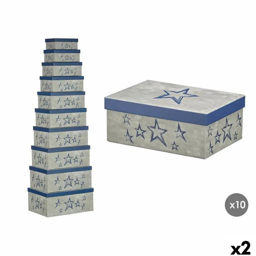 Decorative box Pincello Blue Cardboard (2 Units) - Декорация и Осветление<<<Дом Градина<<<BigBuy&&&Други артикули за