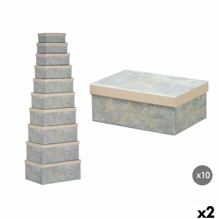 Decorative box Pincello Cream Cardboard (2 Units) - Декорация и Осветление<<<Дом Градина<<<BigBuy&&&Други артикули за