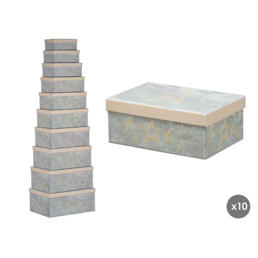 Decorative box Pincello Cream Cardboard (2 Units) - Декорация и Осветление<<<Дом Градина<<<BigBuy&&&Други артикули за