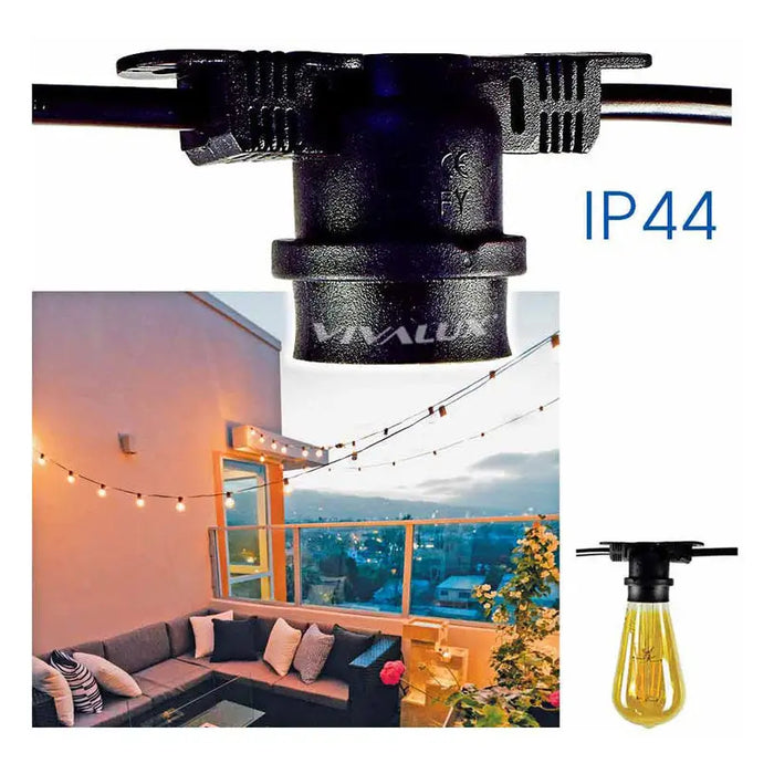 DECORATIVE CABLE 5XE27 IP44 5.2M VIVALUX SWING-L - Градинско осветление<<<Градинско и парково