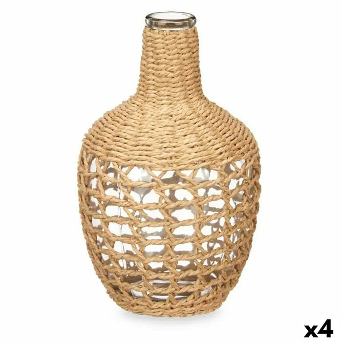 Decorative container Gift Decor Brown Transparent Wood Crystal 17 x 31 x 17 cm 20 x 31 x 20 cm 5,5 x 30 x 5,5 cm (4
