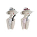 Decorative Figure DKD Home Decor 18,5 x 15 x 31 cm Lady Pink White (2 Units) - Декорация и Осветление<<<Дом