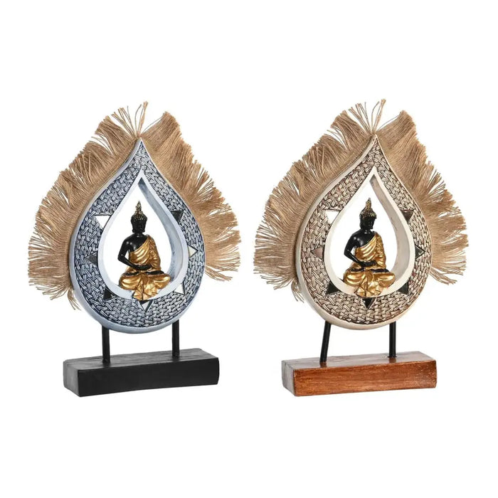 Decorative Figure DKD Home Decor 18,5 x 5,6 x 30,5 cm Beige Blue Buddha Oriental (2 Units) - Декорация и