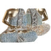 Decorative Figure DKD Home Decor 18,6 x 9,7 x 27 cm Blue Buddha Turquoise Oriental Stripped (2 Units) - Декорация и