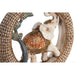 Decorative Figure DKD Home Decor 19,5 x 6,3 x 25,5 cm Elephant Beige Blue Colonial (2 Units) - Декорация и