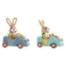 Decorative Figure DKD Home Decor 23 x 15 x 29 cm Blue Pink Brown Rabbit (2 Units) - Декорация и Осветление<<<Дом