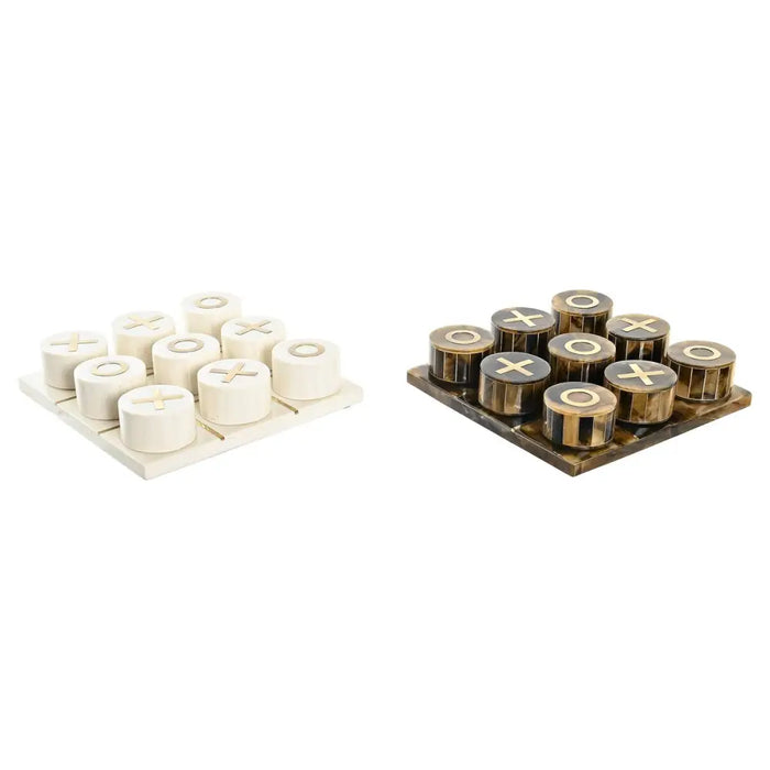 Decorative Figure DKD Home Decor Board game 20,5 x 20,5 x 5 cm White Amber Metallic Modern - Декорация и