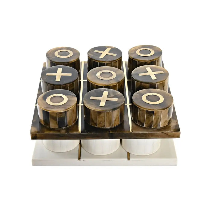 Decorative Figure DKD Home Decor Board game 20,5 x 20,5 x 5 cm White Amber Metallic Modern - Декорация и
