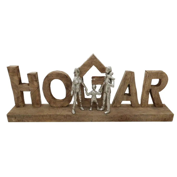 Decorative Figure DKD Home Decor Brown Aluminium Mango wood (55 x 7,5 x 21 cm) - Декорация и Осветление<<<Дом