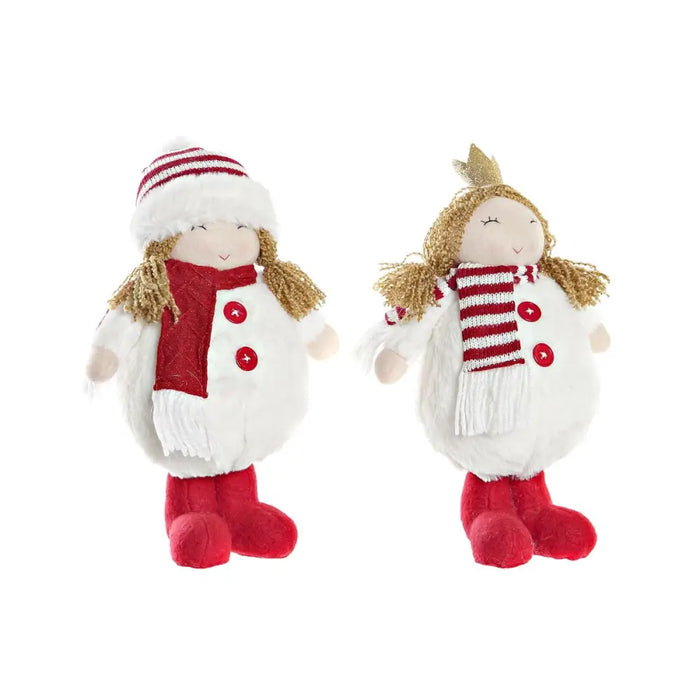 Decorative Figure DKD Home Decor Christmas Doll Polyester Girls (17 x 11 x 28 cm) (2 Units) - Декорация и