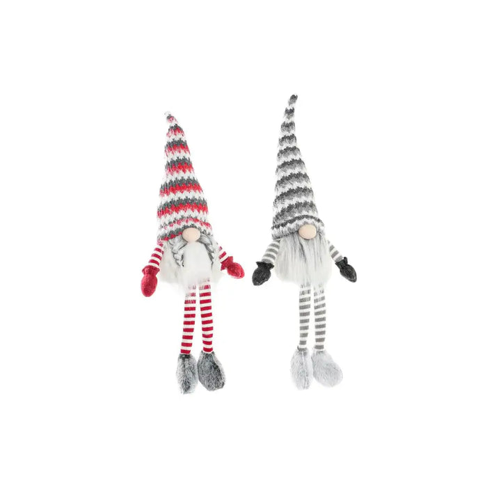 Decorative Figure DKD Home Decor Christmas Gnome LED Light Polyester (22 x 12 x 64 cm) (2 Units) - Декорация и