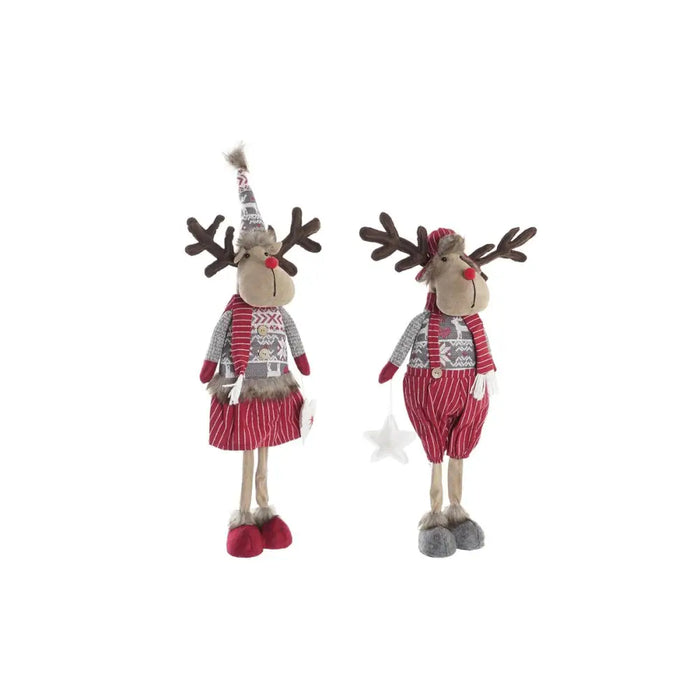 Decorative Figure DKD Home Decor Christmas Reindeer Polyester (20 x 10 x 58 cm) (2 Units) - Декорация и