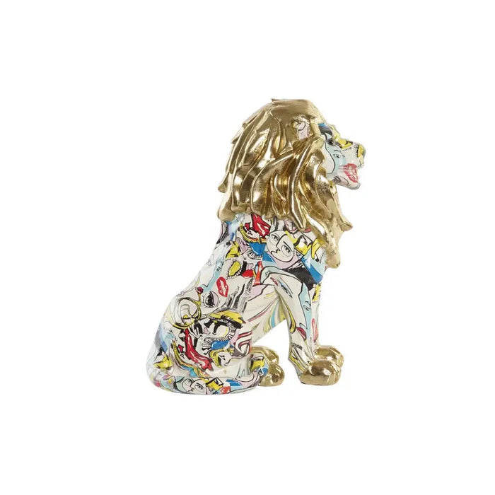 Decorative Figure DKD Home Decor Golden Lion Resin Multicolour Modern (21 x 14,5 x 27 cm) (15 x 21 x 27 cm) - Декорация