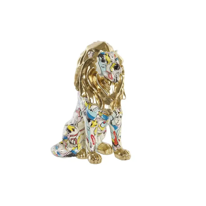 Decorative Figure DKD Home Decor Golden Lion Resin Multicolour Modern (21 x 14,5 x 27 cm) (15 x 21 x 27 cm) - Декорация
