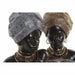 Decorative Figure DKD Home Decor Golden Silver Colonial African Woman 24 x 18 x 36 cm (2 Units) (2 Pieces) - Декорация