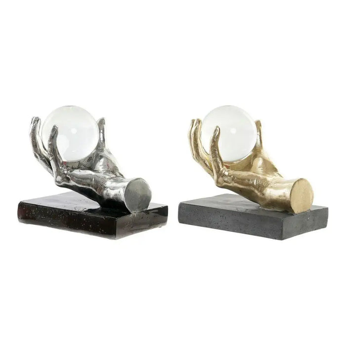 Decorative Figure DKD Home Decor Golden Silver Hand 50 ml 20 x 14 x 18 cm (2 Units) - Декорация и Осветление<<<Дом