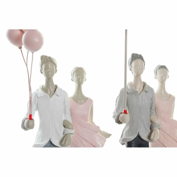 Decorative Figure DKD Home Decor Grey Pink 18 x 10 x 37 cm Pair (2 Units) - Декорация и Осветление<<<Дом