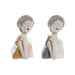 Decorative Figure DKD Home Decor Lady Pink White 15 x 15 x 27,5 cm (2 Units) - Декорация и Осветление<<<Дом