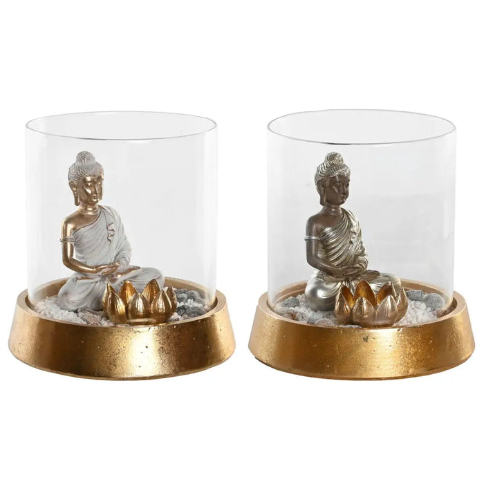 Decorative Figure DKD Home Decor Silver Golden Oriental 16 x 16 x 18 cm (2 Units) - Декорация и Осветление<<<Дом
