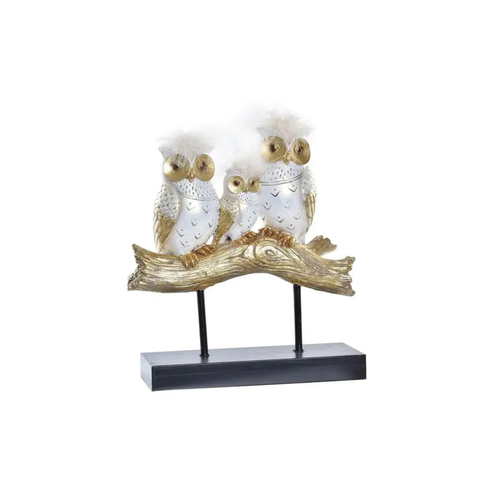 Decorative Figure DKD Home Decor Trunk 24 x 9 x 26 cm Owls Black Golden White - Декорация и Осветление<<<Дом
