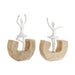Decorative Figure DKD Home Decor White Brown Ballet Dancer 17 x 6 x 24 cm (2 Units) - Декорация и Осветление<<<Дом
