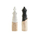 Decorative Figure DKD Home Decor White Brown Black Chess Pieces Loft 12 x 12 x 48 cm (2 Units) - Декорация и