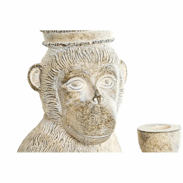 Decorative Figure DKD Home Decor White Monkey Tropical Stripped 16 x 15 x 30 cm - Декорация и Осветление<<<Дом