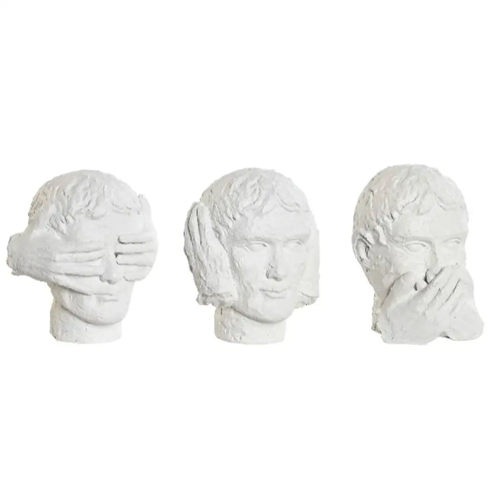 Decorative Figure DKD Home Decor White Neoclassical 14 x 11 x 14 cm (3 Units) - Декорация и Осветление<<<Дом