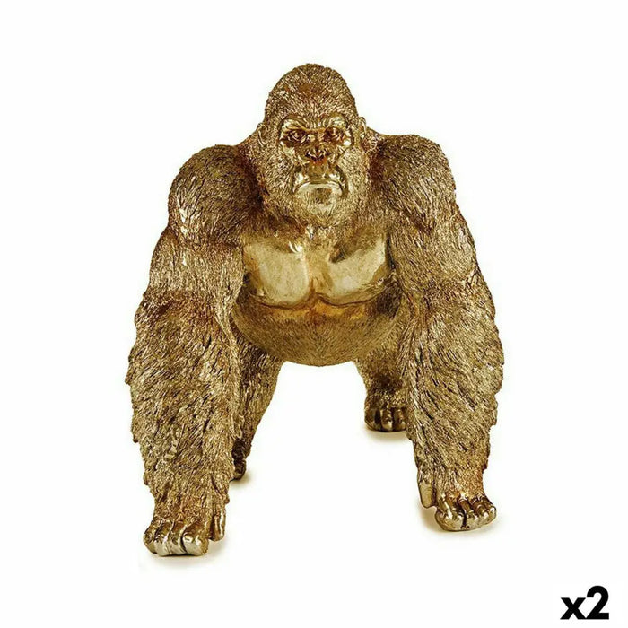 Decorative Figure Gift Decor Golden Gorilla 20 x 27,5 x 34 cm (2 Units) - Декорация и Осветление<<<Дом