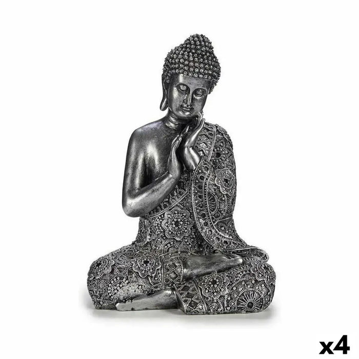 Decorative Figure Gift Decor Silver Buddha Sitting 22 x 33 x 18 cm (4 Units) - Декорация и Осветление<<<Дом