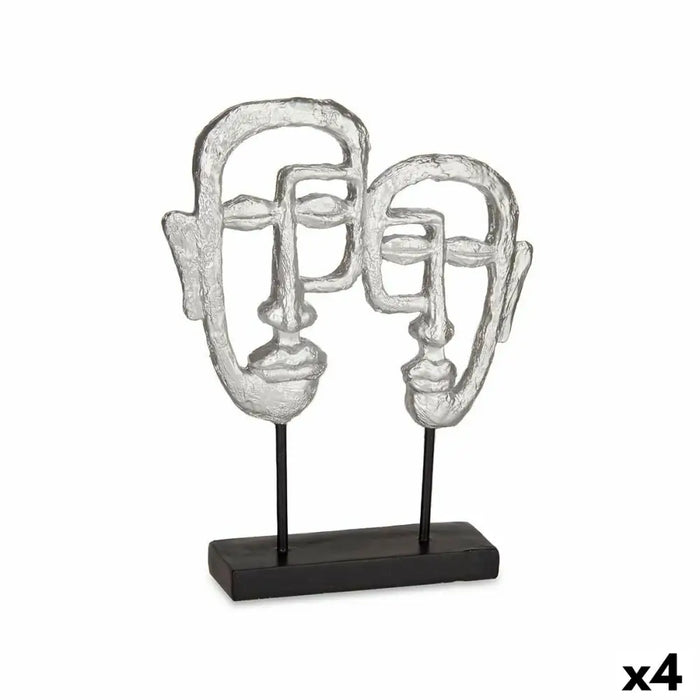 Decorative Figure Gift Decor Silver Face 27 x 32,5 x 10,5 cm (4 Units) - Декорация и Осветление<<<Дом