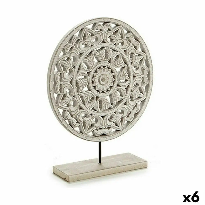 Decorative Figure Gift Decor White Mandala 30 x 36 x 7 cm (6 Units) - Декорация и Осветление<<<Дом