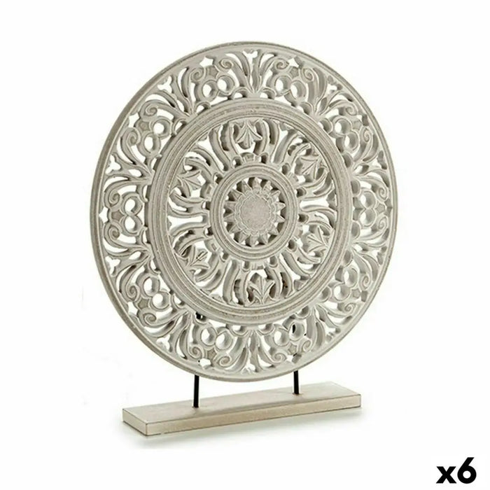 Decorative Figure Gift Decor White Mandala 7 x 49 x 44 cm 44 x 49 x 7 cm (6 Units) - Декорация и Осветление<<<Дом