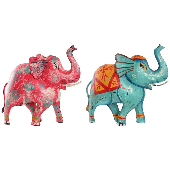 Decorative Figure Home ESPRIT Blue Fuchsia 40 x 12 x 40 cm (2 Units) - Декорация и Осветление<<<Дом