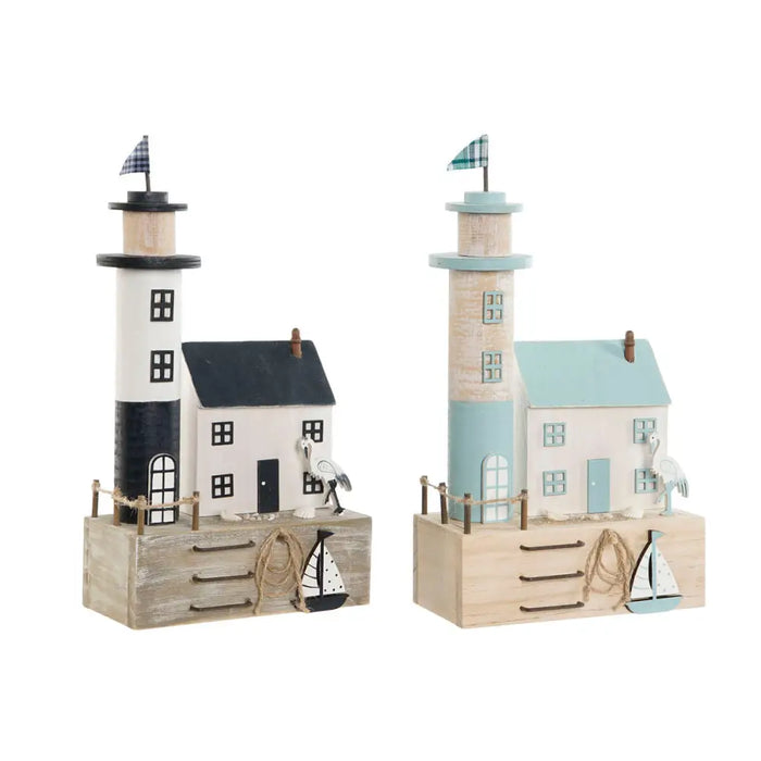 Decorative Figure Home ESPRIT Blue Navy Blue 17 x 8,5 x 30 cm (2 Units) - Декорация и Осветление<<<Дом