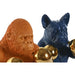 Decorative Figure Home ESPRIT Blue Orange Golden 28 X 26 X 35,5 cm (2 Units) - Декорация и Осветление<<<Дом